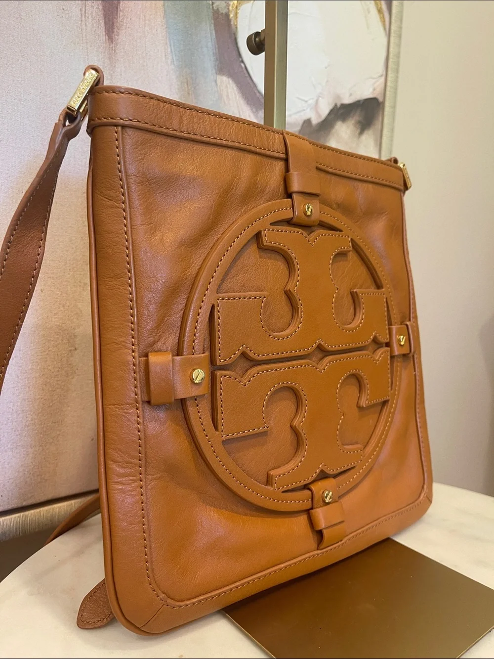 Tory Burch Tan Holly Crossbody with Signature Logo